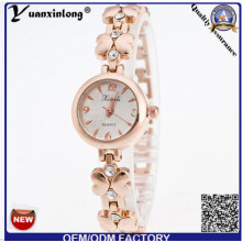 Yxl-408 2016 neue Genf Strass Legierung Quarzuhr Mode Armbanduhren Gold Plate Lady Watch Handgelenk